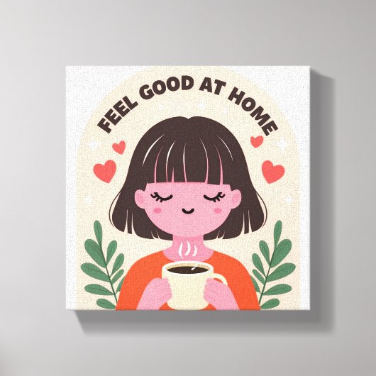 gezellig thuis muurprint kunst canvas afdruk (Voorkant)