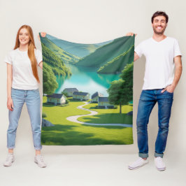 "Gezellig tot aan de bergen - Schilderachtig Natuu Fleece Deken