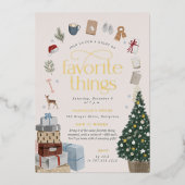 Gezellig Vakantie Favoriete Dingen Party Folie Uitnodiging (Voorkant)
