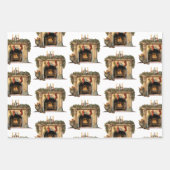 Gezellig Victoriaans open haard kerstpatroon Inpakpapier Vel (Voorkant 2)