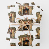 Gezellig Victoriaans open haard kerstpatroon Inpakpapier Vel (In situ)