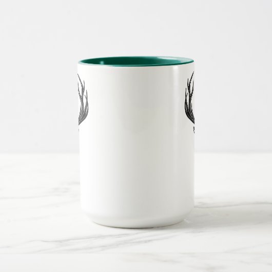 Gezellig & warm | Green Buffalo Plaid Deer Monogra Mok (Midden)