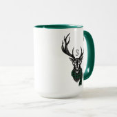 Gezellig & warm | Green Buffalo Plaid Deer Monogra Mok (Voorkant rechts)