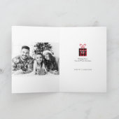 Gezellig & Warm | Rode Buffalo Geruite Rendier Mon Feestdagen Kaart (Binnen)