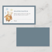 Gezellig Winter Baby shower Luier Raffle Ticket Informatiekaartje (Voorkant / Achterkant)