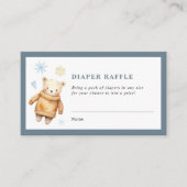 Gezellig Winter Baby shower Luier Raffle Ticket Informatiekaartje (Voorkant)