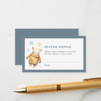 Gezellig Winter Baby shower Luier Raffle Ticket