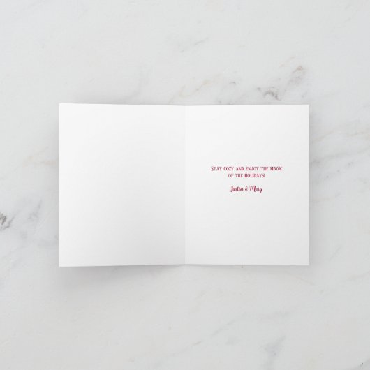 Gezellig Winter Beer met open haard Kerst Cheer Feestdagen Kaart (Binnen)