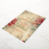 Gezellig winter bloemenkerstfeest folie uitnodiging (Gedraaid)