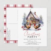 Gezellig Winter Boerderij Country Chicken Christma Briefkaart (Voorkant / Achterkant)