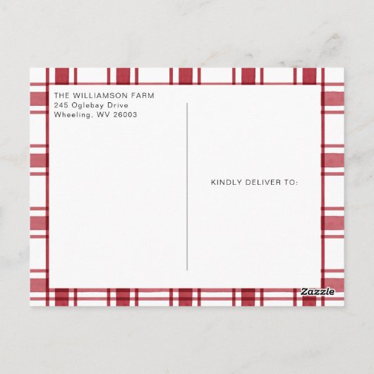 Gezellig Winter Boerderij Country Chicken Christma Briefkaart (Achterkant)