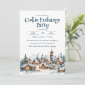 Gezellig Winter Christmas Cookie Exchange Party Kaart (Staand voorkant)