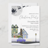 Gezellig Winter Night Village Kerstfeest Kaart (Voorkant)