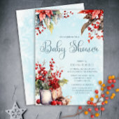 Gezellig Winter Rowan bessen boeket Baby shower Kaart
