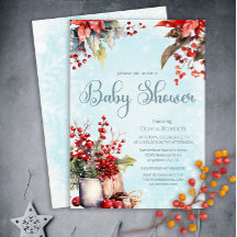 Gezellig Winter Rowan bessen boeket Baby shower