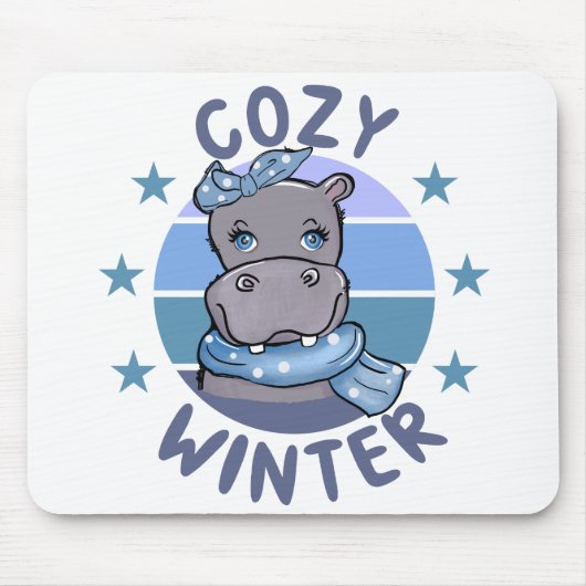 Gezellig winter schattig dier muismat (Voorkant)