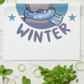 Gezellig winter schattig dier theedoek (Gevouwen)