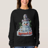Gezellig winter_sneeuwman familie sweatshirt ontwe (Voorkant)
