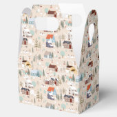 Gezellig Winter Village Scene Patroon Bedankdoosjes (Geopend)