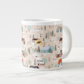 Gezellig Winter Village Scene Patroon Grote Koffiekop (Voorkant rechts)