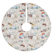 Gezellig Winter Village Scene Patroon Kerstboom Rok (Voorkant)