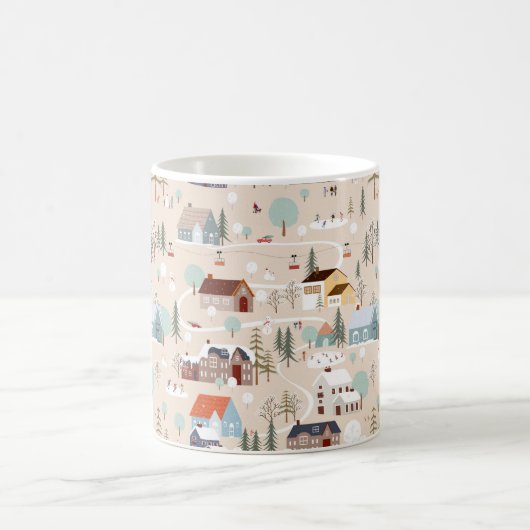 Gezellig Winter Village Scene Patroon Koffiemok (Center)