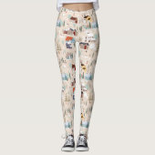 Gezellig Winter Village Scene Patroon Leggings (Voorkant)