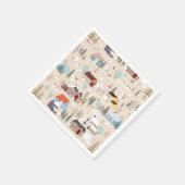 Gezellig Winter Village Scene Patroon Servet (Hoek)