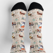 Gezellig Winter Village Scene Patroon Sokken (Top)