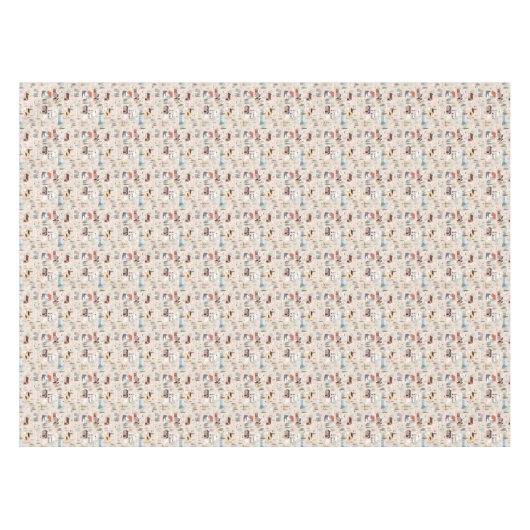 Gezellig Winter Village Scene Patroon Tafelkleed (Voorkant (Horizontaal))