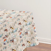 Gezellig Winter Village Scene Patroon Tafelkleed (Voorbeeld)