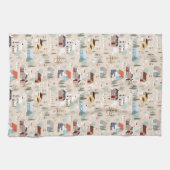 Gezellig Winter Village Scene Patroon Theedoek (Horizontaal)