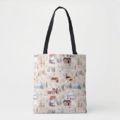 Gezellig Winter Village Scene Patroon Tote Bag (Voorkant)