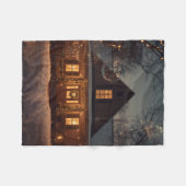 Gezellig Winter Wonderland Home met Bubbels Fleece Deken (Voorkant (Horizontaal))