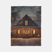 Gezellig Winter Wonderland Home met Bubbels Fleece Deken (Voorkant)