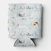 Gezellig Winter Wonderland Schaatspatroon Blikjeskoeler (Voorkant)