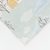 Gezellig Winter Wonderland Schaatspatroon Fleece Deken (Hoek)
