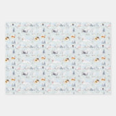 Gezellig Winter Wonderland Schaatspatroon Inpakpapier Vel (Voorkant 3)