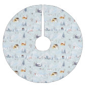 Gezellig Winter Wonderland Schaatspatroon Kerstboom Rok (Voorkant)