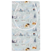 Gezellig Winter Wonderland Schaatspatroon Klein Cadeauzakje (Achterkant)