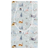 Gezellig Winter Wonderland Schaatspatroon Klein Cadeauzakje (Voorkant)