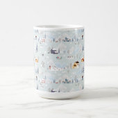 Gezellig Winter Wonderland Schaatspatroon Koffiemok (Center)