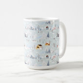 Gezellig Winter Wonderland Schaatspatroon Koffiemok (Voorkant rechts)