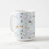 Gezellig Winter Wonderland Schaatspatroon Koffiemok (Voorkant links)