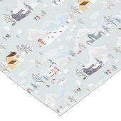 Gezellig Winter Wonderland Schaatspatroon Korte Tafelloper (Hoek)