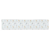 Gezellig Winter Wonderland Schaatspatroon Korte Tafelloper (Horizontaal)