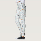 Gezellig Winter Wonderland Schaatspatroon Leggings (Links)