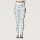 Gezellig Winter Wonderland Schaatspatroon Leggings (Voorkant)