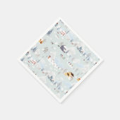 Gezellig Winter Wonderland Schaatspatroon Servet (Hoek)