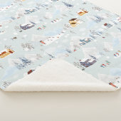 Gezellig Winter Wonderland Schaatspatroon Sherpa Deken (3/4)